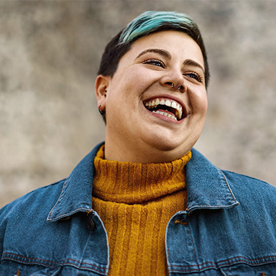 Woman laughing 